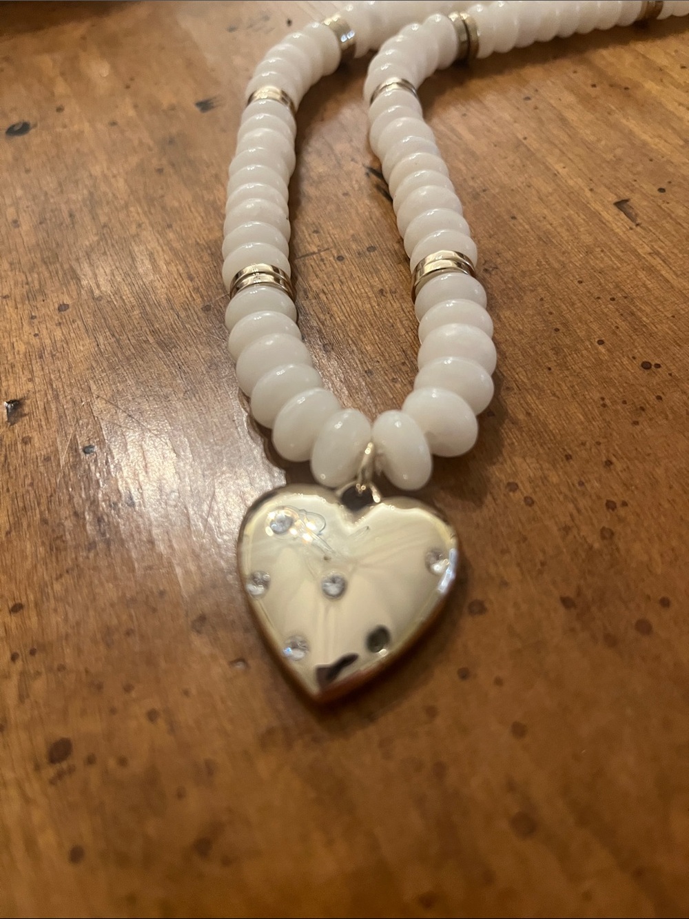 J.Crew Heart Pendant Faux Pearl Beads Necklace 16”
